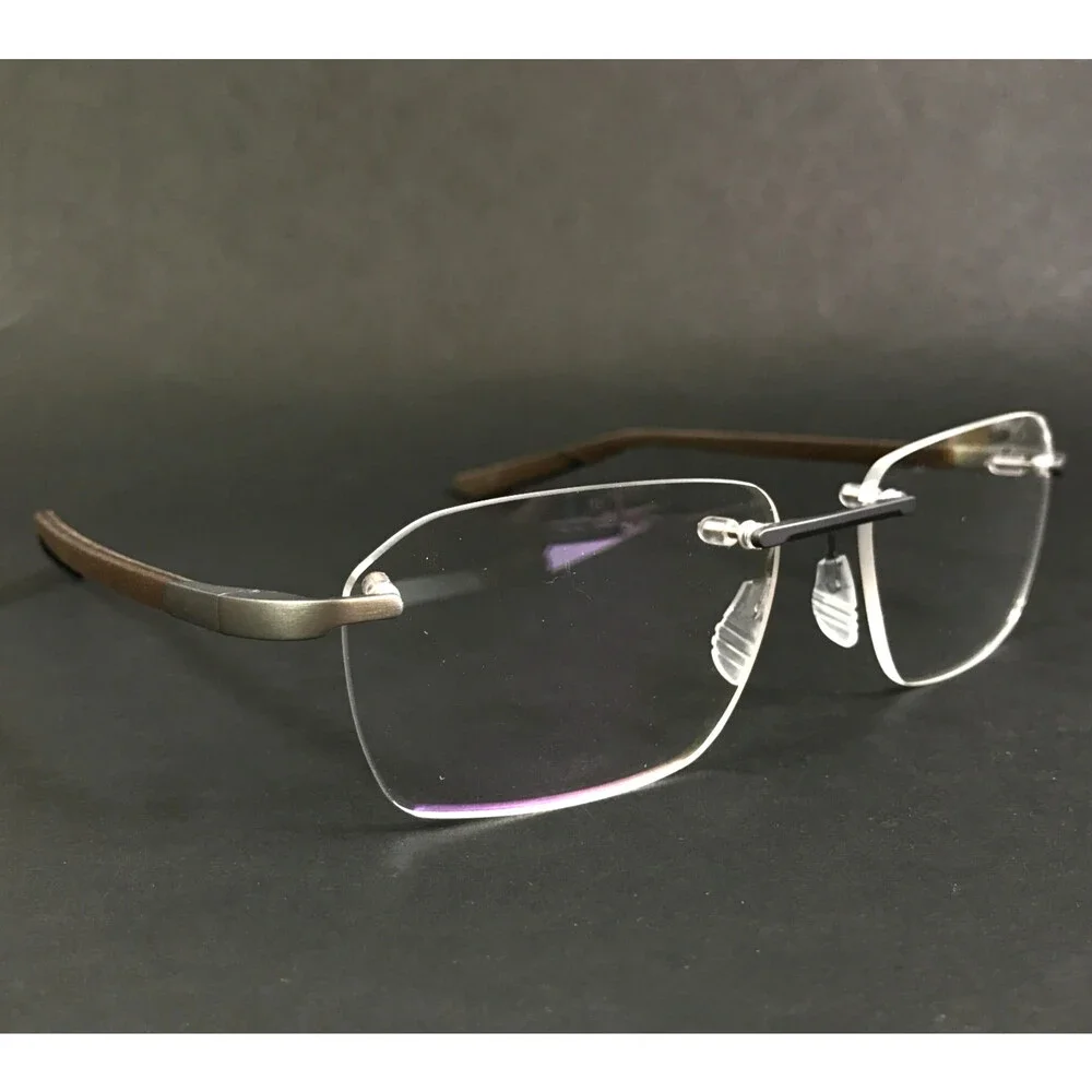 McLaren Eyeglasses Frames ML MS-85O09 C03 Brown Gray Rimless Rectangle 55-17-145